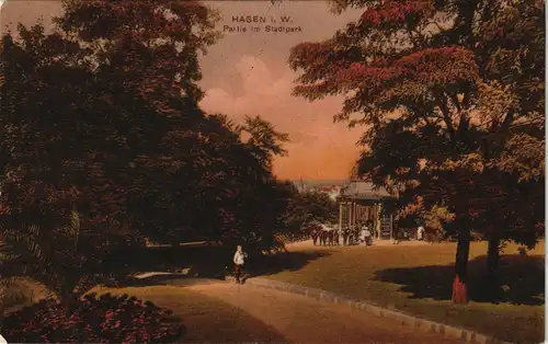 Ansichtskarte Hagen (Westfalen) Partie im Stadtpark 1913