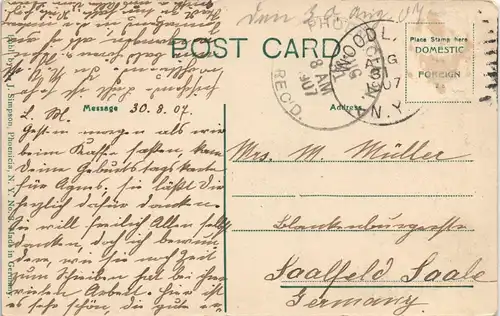 Postcard Woodland N.Y. Foot Bridge at Lords 1907