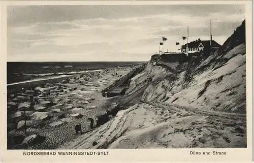 Ansichtskarte Wenningstedt-Braderup (Sylt) Strand, Düne - Giftbude 1928