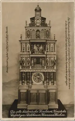 Ansichtskarte Goslar Goslaer Kunstuhr - Bildhauer Hermann Wecker 1924