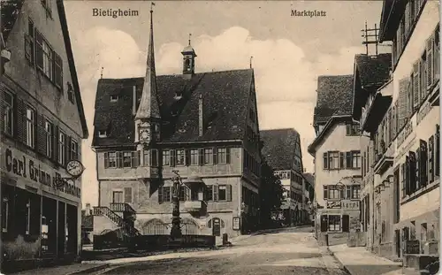 Bietigheim-Bietigheim-Bissingen Marktplatz, Geschäft Carl Grimm Uhrmacher 1916