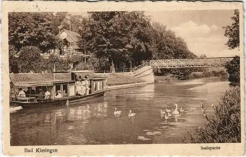 Ansichtskarte Bad Kissingen Saalepartie Passagierschiff 1928