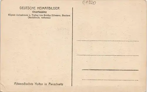 Ansichtskarte Panschwitz-Kuckau Pančicy-Kukow Altwendisches Hoftor 1924