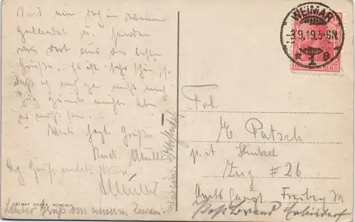 Ansichtskarte Weimar Straßenpartie vom Bahnhof 1919