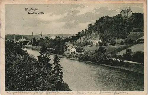 Ansichtskarte Waldheim (Sachsen) Flußpartie - Goldene Höhe 1921
