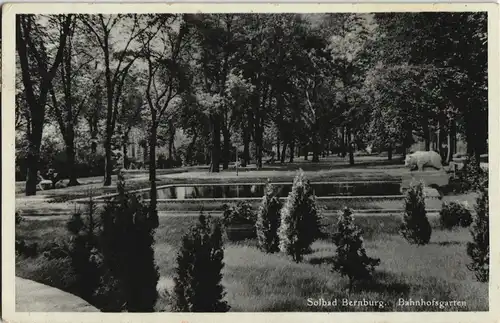 Ansichtskarte Bernburg (Saale) Bahnhofsgarten 1939