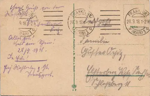 Ansichtskarte Hanau An der Wilhelmsbrücke - Kinzig Kinder 1918