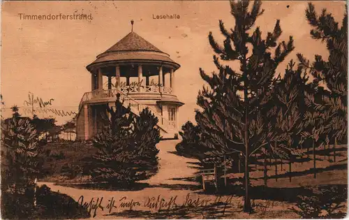 Ansichtskarte Niendorf-Timmendorfer Strand Künstlerkarte - Lesehalle 1914