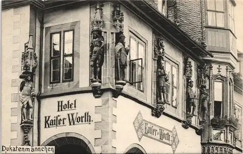 Ansichtskarte Goslar Hotel Kaiser-Worth - Kaiserfiguren 1922