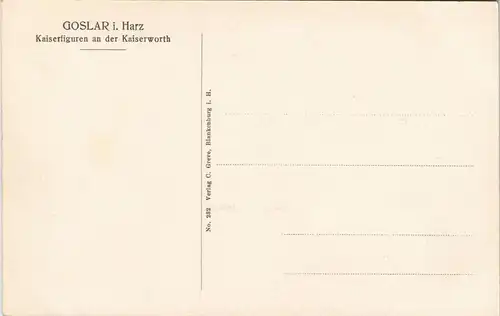 Ansichtskarte Goslar Hotel Kaiser-Worth - Kaiserfiguren 1922