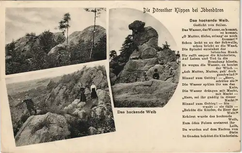 Ansichtskarte Ibbenbüren Dörenther Klippen MB - Das hockende Weib 1913
