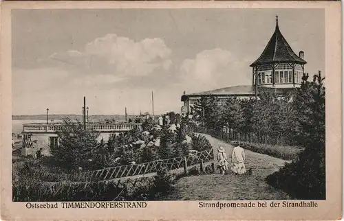 Ansichtskarte Timmendorfer Strand Strandpromenade bei der Strandhalle 1924