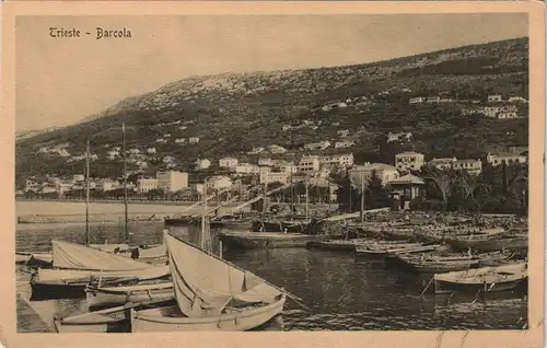 Cartoline Triest Trieste Hafen, Segelboote - Barcola 1923