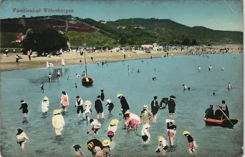 Ansichtskarte Wittenbergen Familienbad - Strandleben 1913