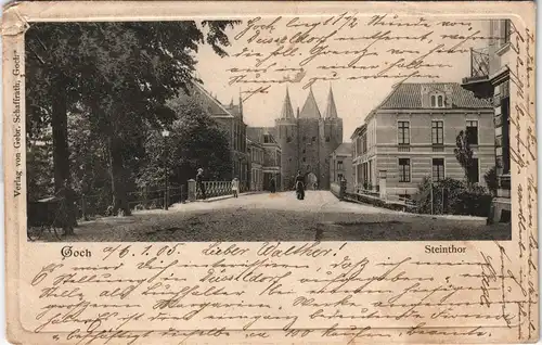 Ansichtskarte Goch Straßenpartie - Steintor 1905