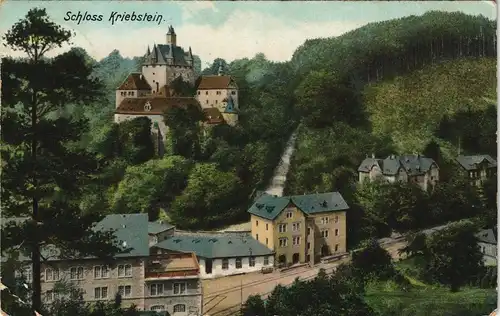 Ansichtskarte Kriebstein Straßenpartie an der Burg Kriebstein 1908