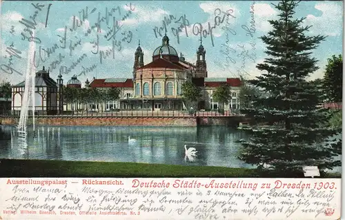 Dresden Deutsche Städte Ausstellung Ausstellunspalast Rückseite 1903