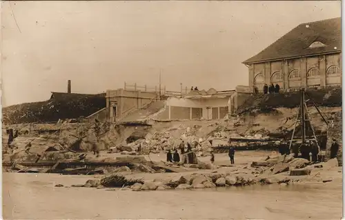 Foto Westerland-Sylt durch Sturm zerstörte Anlagen 1911 Foto
