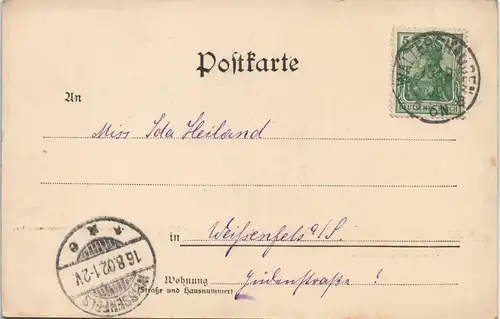 Ansichtskarte Waltershausen vom Tabarzer Weg 1902