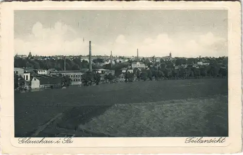 Ansichtskarte Glauchau Teilansicht Fabrik 1928