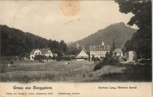 Ansichtskarte Bergzabern Kurhaus Lang, Hinteres Kurtal 1907