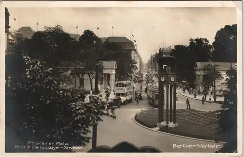 Ansichtskarte Mitte-Berlin Potsdamer Platz Leipziger Straße Verkehr 1926