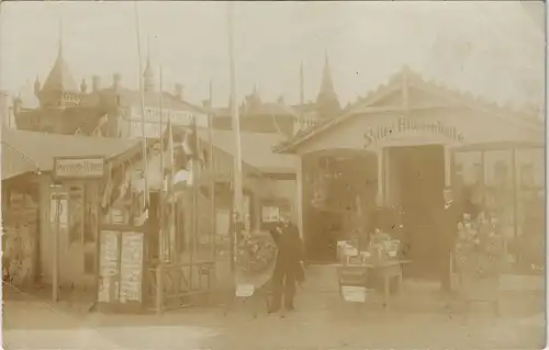 Westerland-Sylt Kiosk - Sylter Strandhalle - Hotels Privatfotokarte 1912 Foto