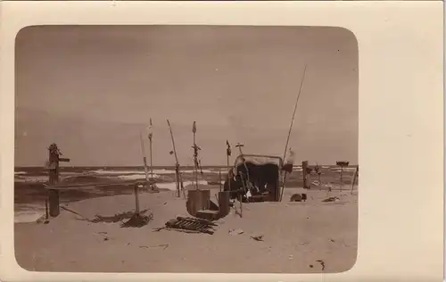 Wenningstedt-Braderup (Sylt) Strand, Strandkörbe 1913 Privatfoto Foto
