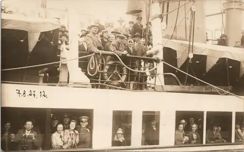 Ansichtskarte  Schiffe Passagiere Bordstempel Dampfer Cobra Privatfoto 1927