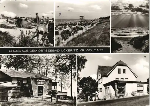 Ansichtskarte Ückeritz (Usedom) Fischerhütte, Strand, Stimmungsbild 801980