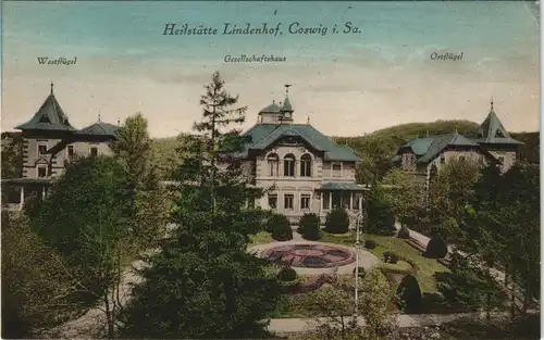 Ansichtskarte Coswig (Sachsen) Heilstätte Lindenhof 1927