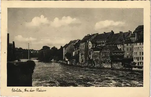 Ansichtskarte Görlitz Zgorzelec Häuser an der Neisse 1934