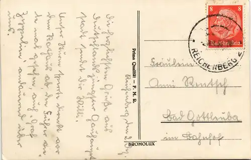 Postcard Reichenberg Liberec Talsperre - Fotokarte 1936