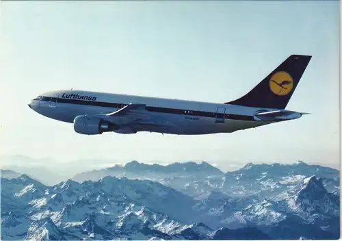 Ansichtskarte  Lufthansa Airbus A310 Flugzeug 1984