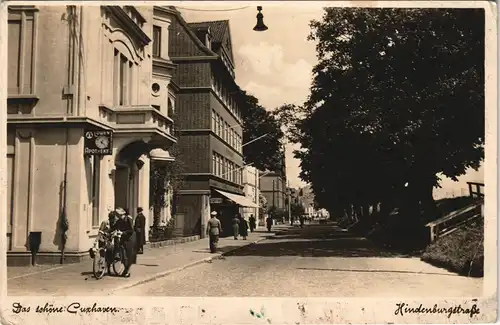Ansichtskarte Cuxhaven Hindenburgstraße, Apotheke 1930