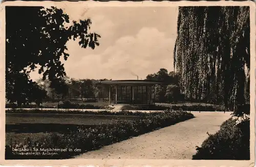 Ansichtskarte Zwickau Parkanlage, Musicktempel 1936