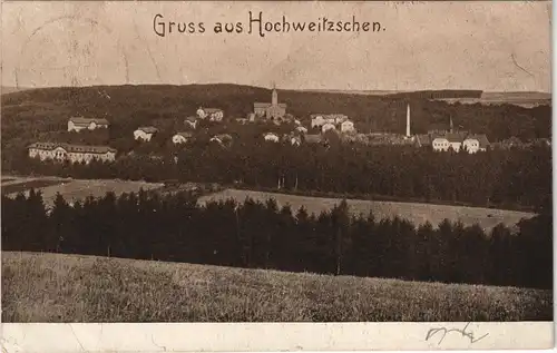 Ansichtskarte Hochweitzschen Landesheilanstalt und Stadt 1913
