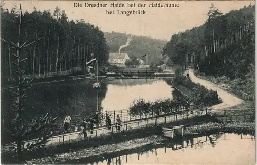 Ansichtskarte Langebrück-Dresden Dresdener Heide - Gasthaus Haidemühle 1918