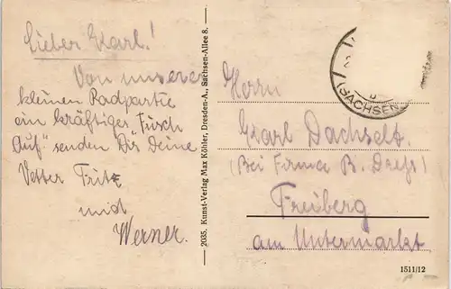 Ansichtskarte Langebrück-Dresden Dresdener Heide - Gasthaus Haidemühle 1918