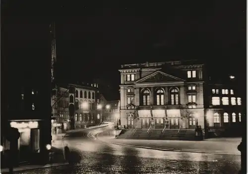 Ansichtskarte Altenburg Theater bei Abend- Nachtbeleuchtung DDR AK 1963