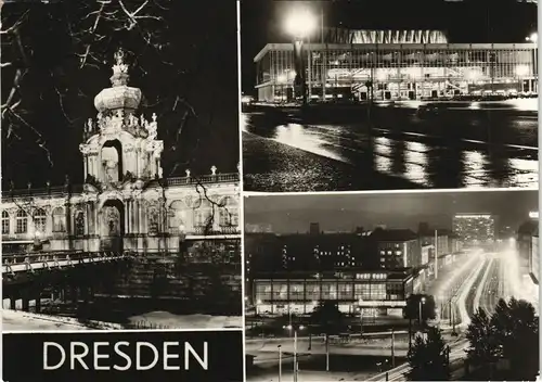 Dresden DDR Mehrbild-AK mit Kulturpalast Postplatz HOG uvm. 1976
