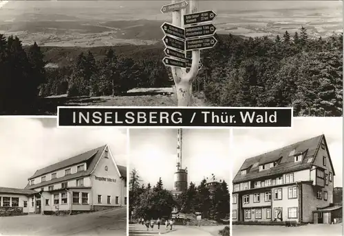 Brotterode Inselsberg Inselberg DDR Mehrbildkarte 4 Ansichten 1989