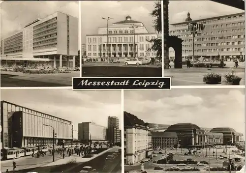 Ansichtskarte Leipzig DDR Mehrbild-AK mit 5 Stadtteilansichten 1974/1973