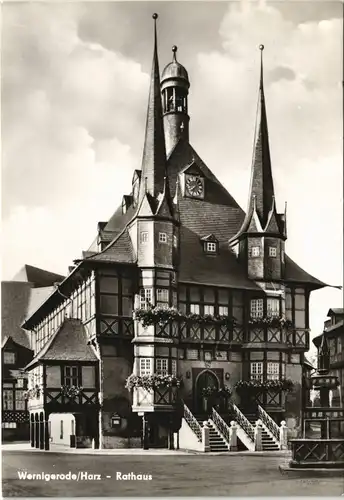 Ansichtskarte Wernigerode Partie am Rathaus, Town Hall, DDR-AK 1968