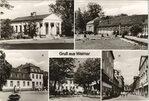 Ansichtskarte Weimar DDR Mehrbild-AK mit 5 Stadtteilansichten 1981/1979