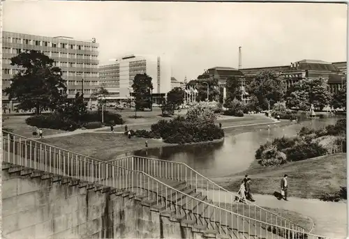 Ansichtskarte Leipzig Schwanenteich Hauptbahnhof Interhotel DDR AK 1969