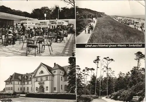 Graal-Müritz DDR Mehrbild-AK Café-Eis-Terrasse Broiler-Gaststätte 1977/1976