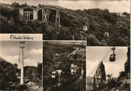 Thale (Harz) Personenschwebebahn zum Hexentanzplatz DDR Mehrbild-AK Harz  1971