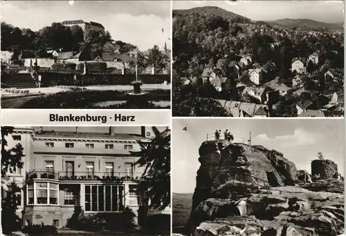 Ansichtskarte Blankenburg (Harz) DDR Mehrbildkarte mit 4 Foto-Ansichten 1987