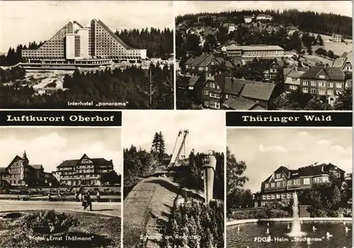 Oberhof (Thüringen) DDR Mehrbild Stadtteilansichten, Interhotel, FDGB-Heim 1970